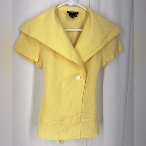 TracyM. Lemon Linen Shirt blouse